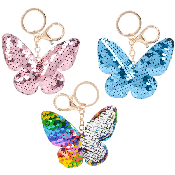 Flip Sequin Butterfly Keychain