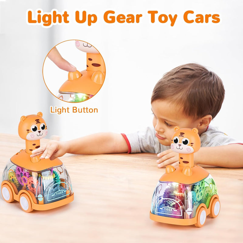 Light Up Push & Go Animal Cars