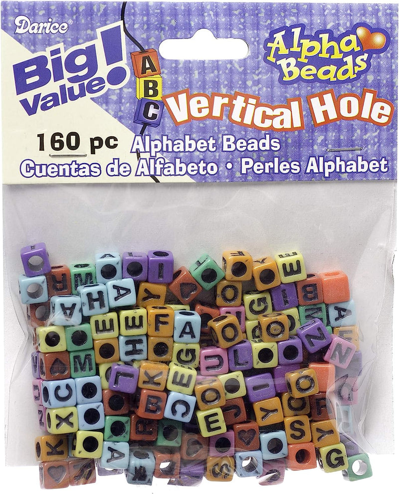 Cube Alphabet Beads - Assorted Colors