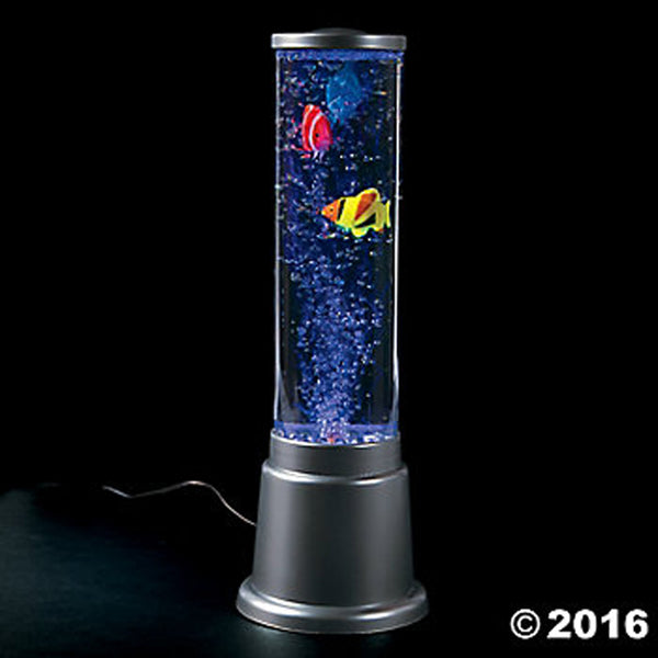 The Fish Bubble Lamp changes colors!