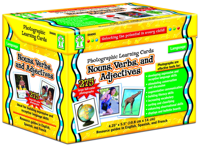 Nouns, Verbs & Adjectives Photographic Learning Cards