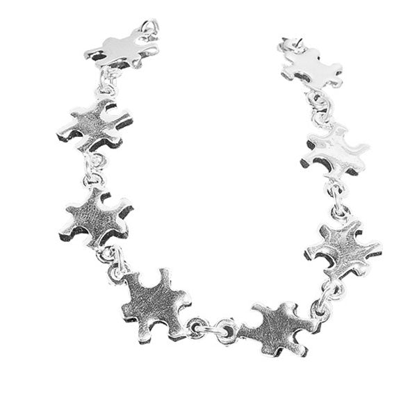 Sterling Silver Link Puzzle Chain Bracelet