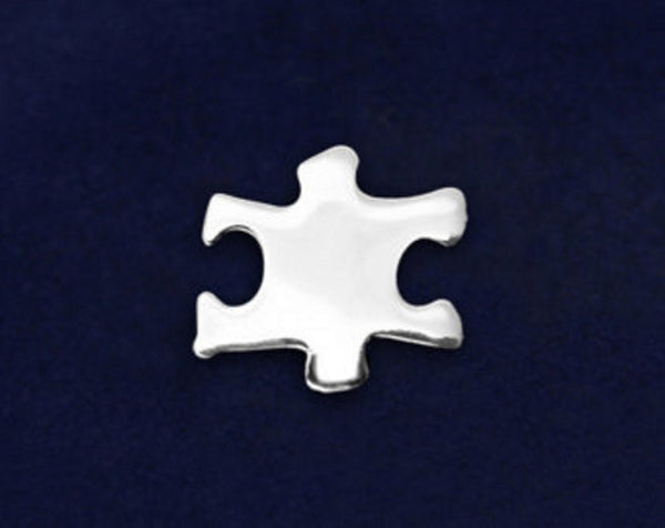 Silver Autism Awareness Micro Puzzle Pin