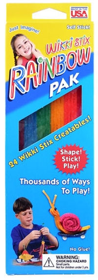 Wikki Stix Rainbow Pak Arts & Crafts, Kids Travel Essential, Pack of 24 in  Rainbow Colors, Ages 3 & Up