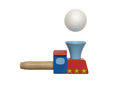 Blow into the wooden pipe to watch the ball suspend into the air! 